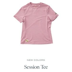 Tracksmith session tee. Rose. Medium